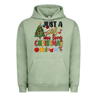 Pigment Oil Green just a girl who loves christmas Urban Hoodie - MaliasSmallBusiness