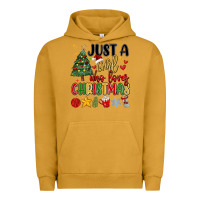 Pigment Peanut Butter just a girl who loves christmas Urban Hoodie - MaliasSmallBusiness