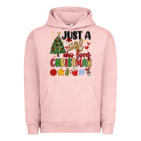 Pigment Salmon just a girl who loves christmas Urban Hoodie - MaliasSmallBusiness