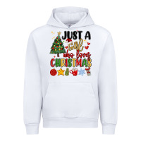 White just a girl who loves christmas Urban Hoodie - MaliasSmallBusiness