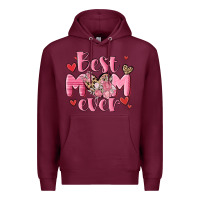 Burgundy best mom ever Premium Hoodie - MaliasSmallBusiness
