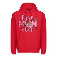 Red best mom ever Premium Hoodie - MaliasSmallBusiness