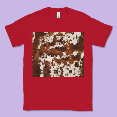 Brown Cowhide Classic Tee Designed By Barkaloodesign