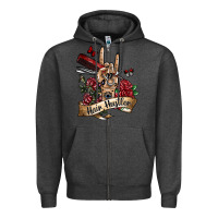 Charcoal Heather hair hustler 3 Zipper Hoodie - SublimationCraftShop