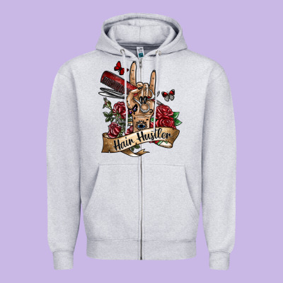 Hair Hustler 3 Zipper Hoodie Designed By Sublimationcraftshop