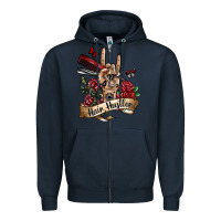 Navy hair hustler 3 Zipper Hoodie - SublimationCraftShop