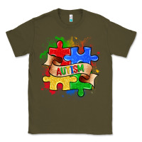 Army Green autism puzzle pieces Classic Tee - Zillion Design Studio