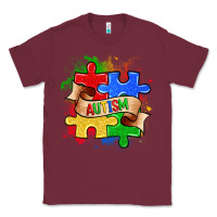 Burgundy autism puzzle pieces Classic Tee - Zillion Design Studio