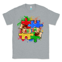 Heather Grey autism puzzle pieces Classic Tee - Zillion Design Studio