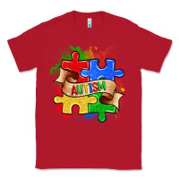 Red autism puzzle pieces Classic Tee - Zillion Design Studio