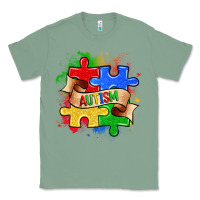 Sage autism puzzle pieces Classic Tee - Zillion Design Studio