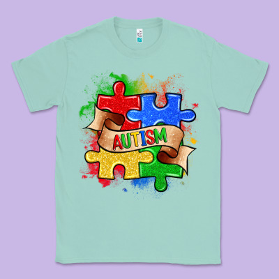 Autism Puzzle Pieces Classic Tee Designed By Zillion Design Studio
