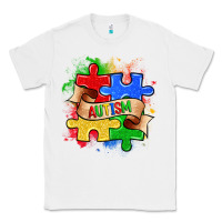 White autism puzzle pieces Classic Tee - Zillion Design Studio