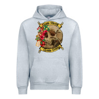 Heather Grey Sorta merry sorta scary skull Urban Hoodie - NancyCooperArtShop