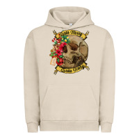 Pigment French Oak Sorta merry sorta scary skull Urban Hoodie - NancyCooperArtShop