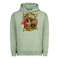 Pigment Oil Green Sorta merry sorta scary skull Urban Hoodie - NancyCooperArtShop