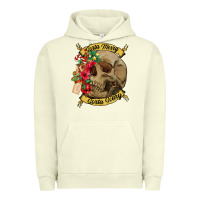 Pigment Pistachio Sorta merry sorta scary skull Urban Hoodie - NancyCooperArtShop