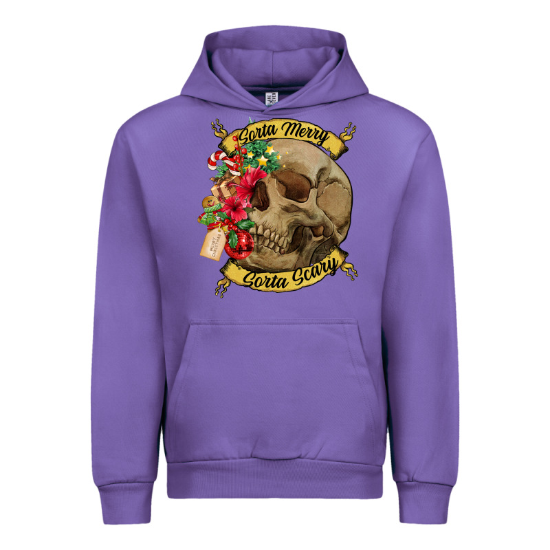 Sorta Merry Sorta Scary Skull Urban Hoodie by NancyCooperArtShop | Teevron