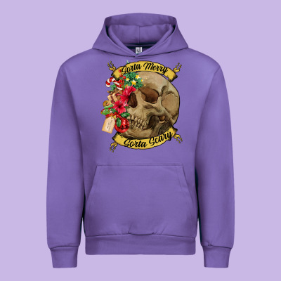 Sorta Merry Sorta Scary Skull Urban Hoodie Designed By Nancycooperartshop
