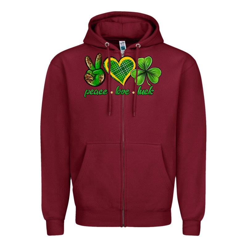 Peace Love Luck St. Patricks Day Nepeace Love Luck Zipper Hoodie by Neo Western | Teevron