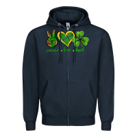 Navy peace love luck st. patricks day nePeace love luck Zipper Hoodie - Neo Western