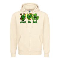 Sandshell peace love luck st. patricks day nePeace love luck Zipper Hoodie - Neo Western