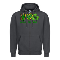 Smoke peace love luck st. patricks day nePeace love luck Zipper Hoodie - Neo Western