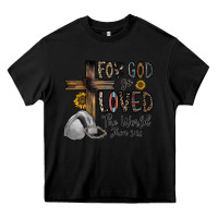 Black for god so loved the world jhon Heavy Core Tee - CowhideDigitalArt