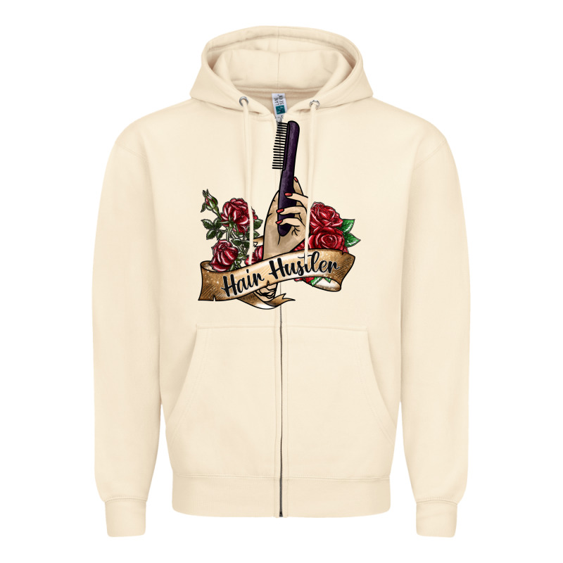 Hair Hustler 4 Zipper Hoodie by SublimationCraftShop | Teevron