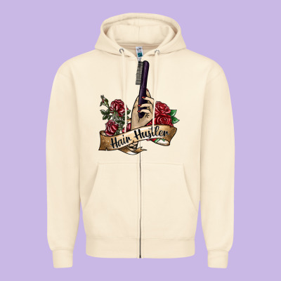 Hair Hustler 4 Zipper Hoodie Designed By Sublimationcraftshop