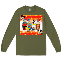 Army Green cartoon characters coffee cups Long Sleeve Tee - Zillion Design Studio