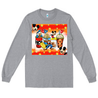Heather Grey cartoon characters coffee cups Long Sleeve Tee - Zillion Design Studio