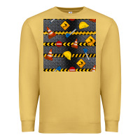 Antique Gold construction signs seamless pattern Premium Sweatshirt - BundleAndBundleShop