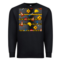 Black construction signs seamless pattern Premium Sweatshirt - BundleAndBundleShop