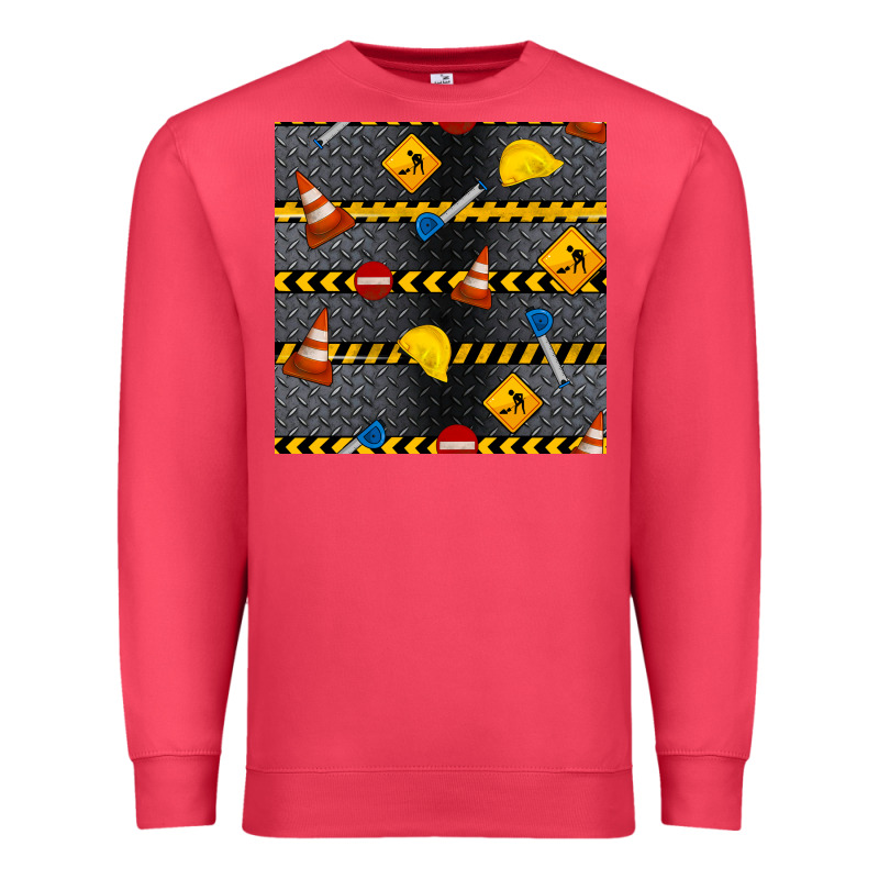 Construction Signs Seamless Pattern Premium Sweatshirt by BundleAndBundleShop | Teevron