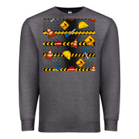 Charcoal Heather construction signs seamless pattern Premium Sweatshirt - BundleAndBundleShop