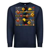 Navy construction signs seamless pattern Premium Sweatshirt - BundleAndBundleShop