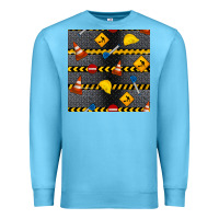 Ocean Blue construction signs seamless pattern Premium Sweatshirt - BundleAndBundleShop