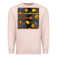 Pale Pink construction signs seamless pattern Premium Sweatshirt - BundleAndBundleShop