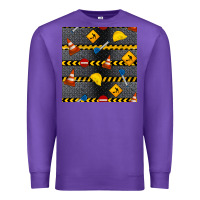 Purple construction signs seamless pattern Premium Sweatshirt - BundleAndBundleShop