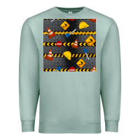 Seafoam construction signs seamless pattern Premium Sweatshirt - BundleAndBundleShop