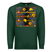Sports Green construction signs seamless pattern Premium Sweatshirt - BundleAndBundleShop