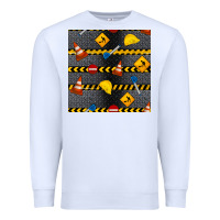 White construction signs seamless pattern Premium Sweatshirt - BundleAndBundleShop