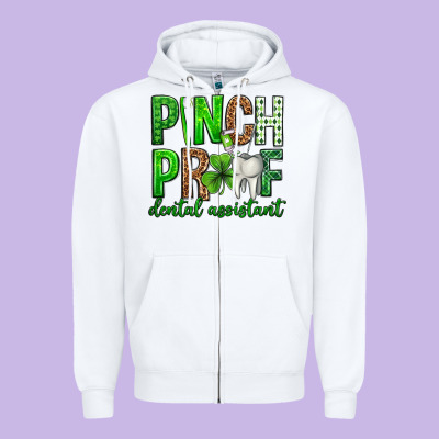 Pinch Proof Dental Assistant St. Patricks Day Zipper Hoodie Designed By Neo Western