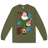 Army Green ho ho ho christmas Long Sleeve Tee - RanaPortraitStore