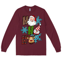 Burgundy ho ho ho christmas Long Sleeve Tee - RanaPortraitStore