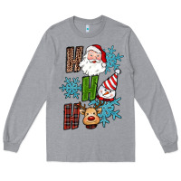 Heather Grey ho ho ho christmas Long Sleeve Tee - RanaPortraitStore
