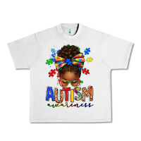 Lunar Rock autism awareness afro messy bun Urban Heavy Tee - texasbilliewilder