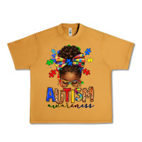 Peanut Butter autism awareness afro messy bun Urban Heavy Tee - texasbilliewilder