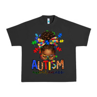 Pigment Black autism awareness afro messy bun Urban Heavy Tee - texasbilliewilder